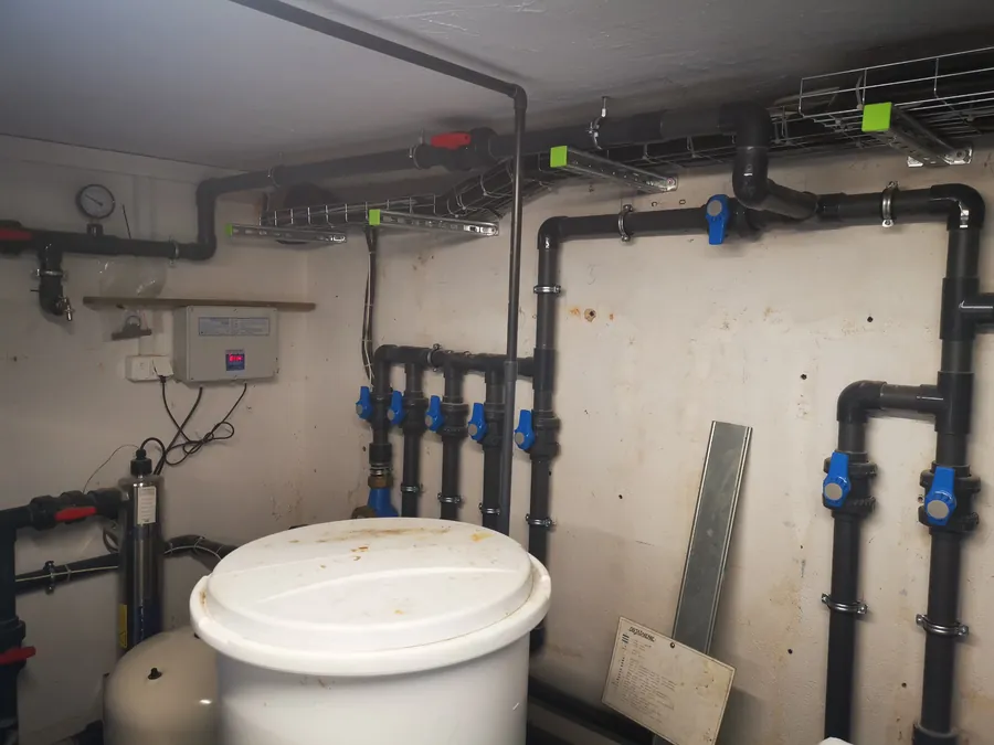 Rozprowadzenie instalacji w pomieszczeniu technicznym